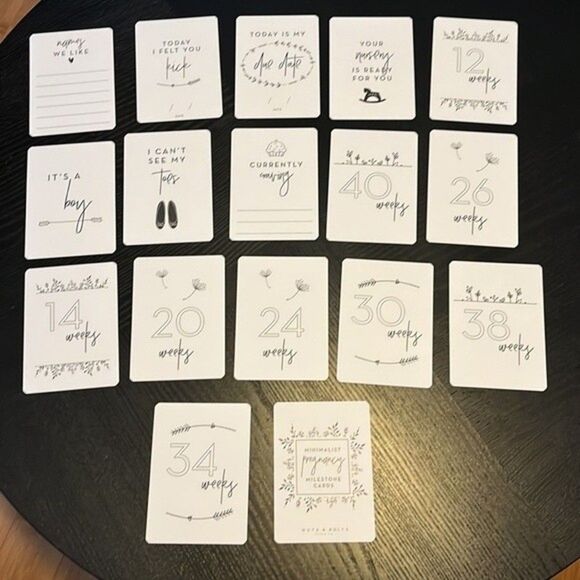 Nuts & Bolts Paper Co. Minimalist Pregnancy Milestone Photo Prop Cards - Picture 4 of 4